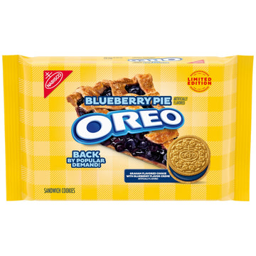 Oreo Blueberry Pie Sandwich Cookies, Limited Edition, 10.68 oz, Blue