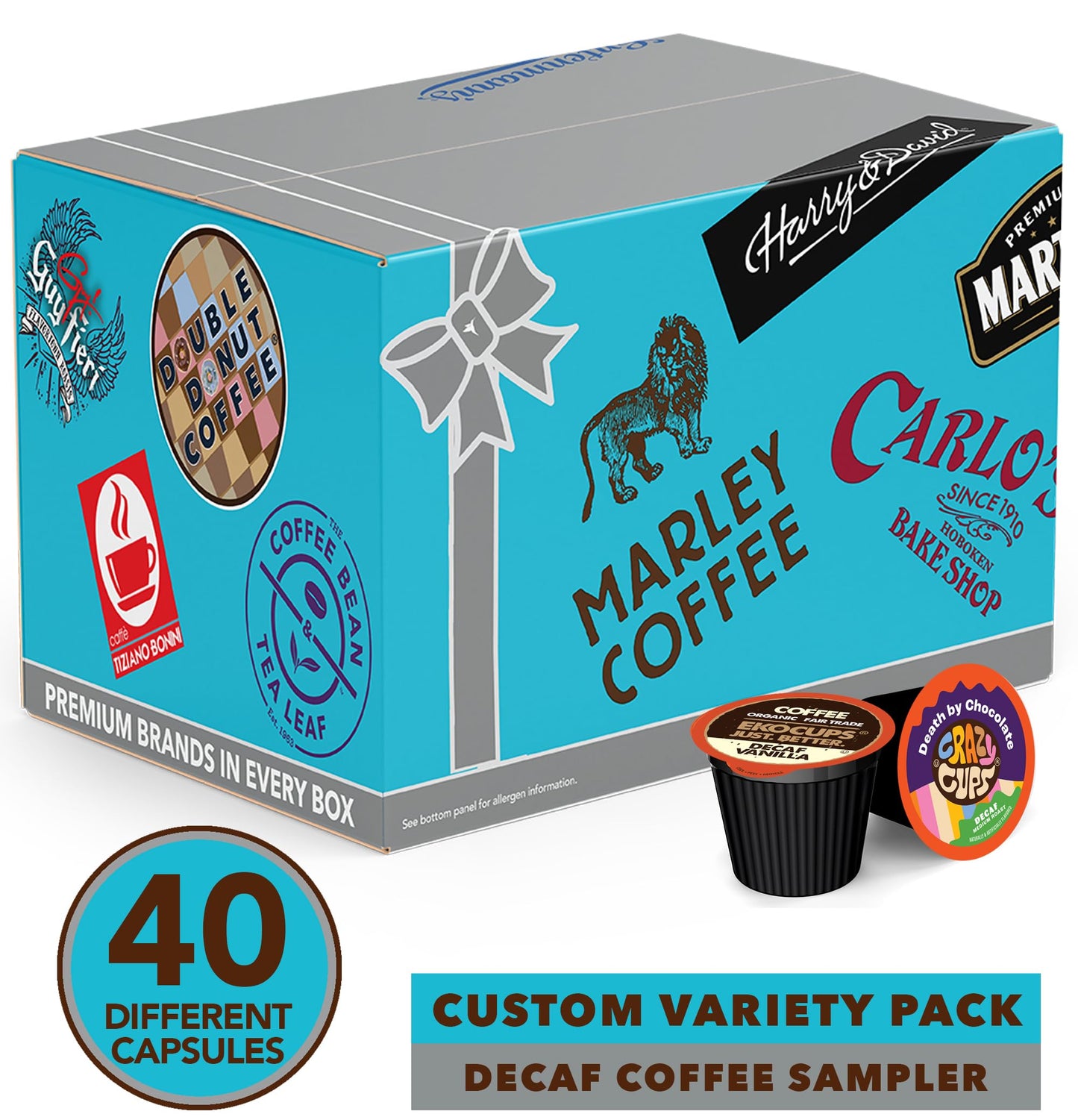 Crazy Cups Flavored Decaf Coffee Pods Variety Pack, 40 Count, Compatible with Keurig K Cups