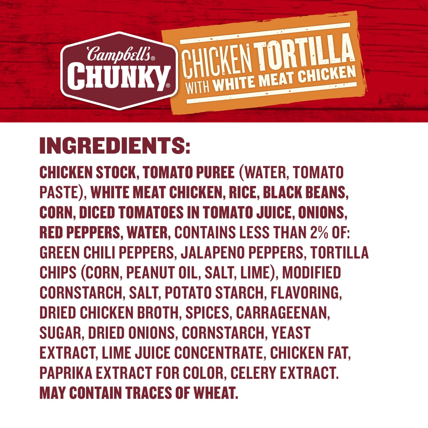Campbells Chunky Soup, Chicken Tortilla With White Meat Chicken, 16.1 oz Can