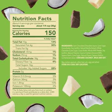 Tru Fru Dark Chocolate Dipped Freeze-Dried Coconut Melts (4.2 Oz), 6-Pack Case