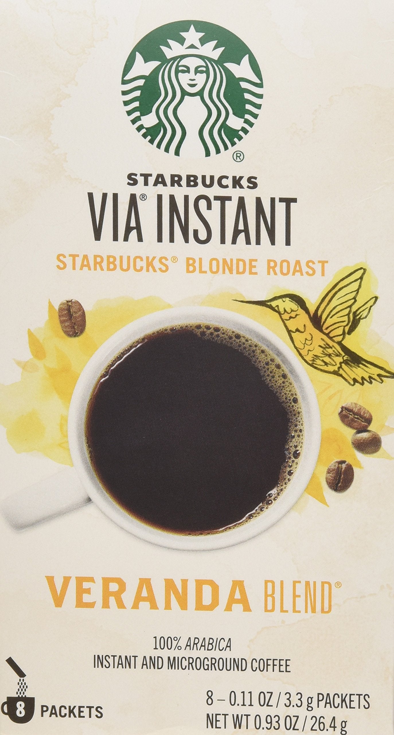 Starbucks Coffee Via Ready Brew, Instant Coffee, Veranda Flavor, 1 Box Of 8 Individual Servings