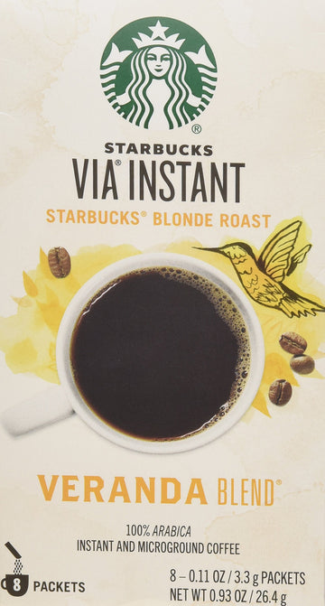 Starbucks Coffee Via Ready Brew, Instant Coffee, Veranda Flavor, 1 Box Of 8 Individual Servings