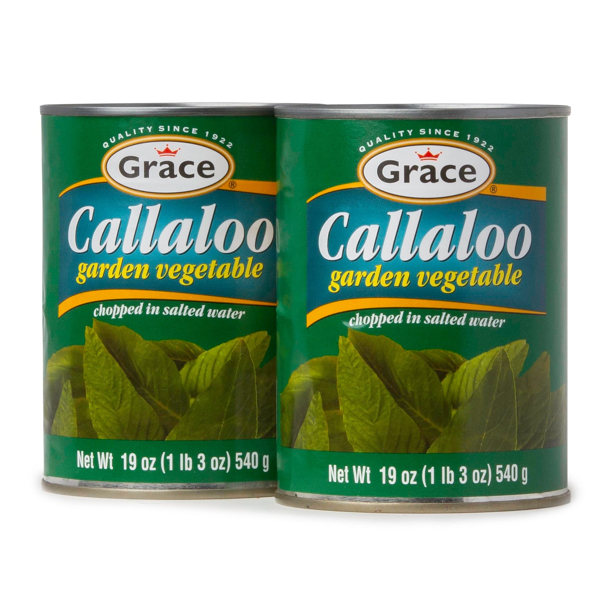 Grace Callaloo 19oz - 2 Pack Jamaican Callaloo Canned - Perfect addition to Jamaican Ackee & Salted Cod Fish - Prepare as a Side