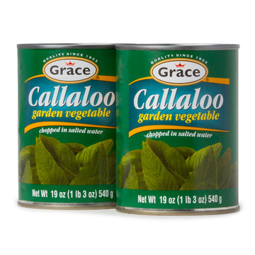 Grace Callaloo 19oz - 2 Pack Jamaican Callaloo Canned - Perfect addition to Jamaican Ackee & Salted Cod Fish - Prepare as a Side