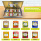 Premium Organic Tea Bag 80 Pack Sampler Designer Tin Book Gift Set 10 Per Flavor Assorted Variety Exotic Fruit Herbal Black And