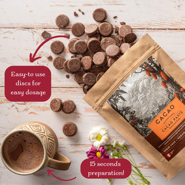 Cacao Adventures Ceremonial Grade Cacao | 100% Pure | Dairy Free & Vegan | Unsweetened | Vegan Peruvian | Tropical Desert | 1 Lb