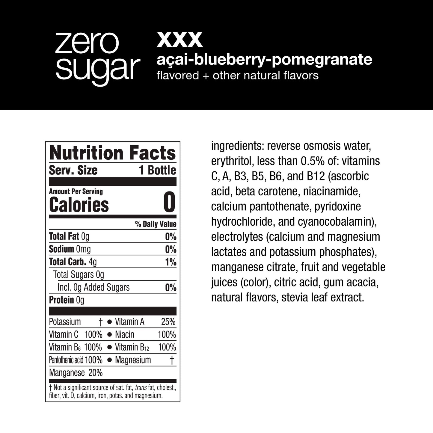 Vitaminwater zero XXX  16.9 Fl Oz (pack of 6)