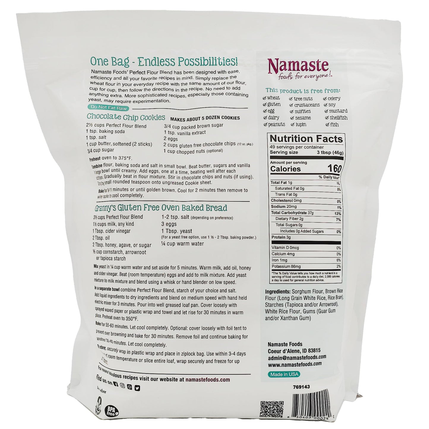 Namaste Foods - Gluten Free Perfect Flour Blend, 5lb