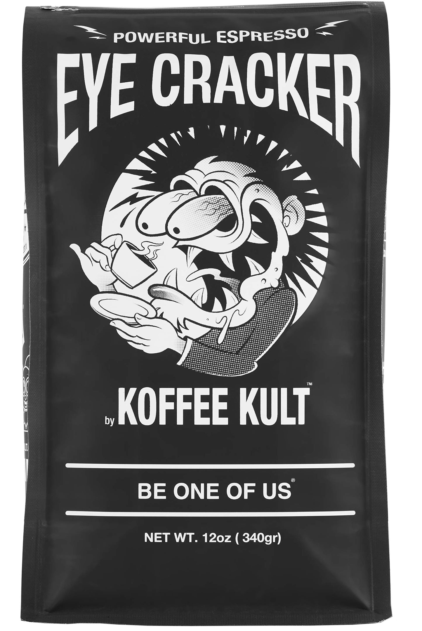 Koffee Kult Eye Cracker Espresso Coffee Beans - Bright, Bold Medium Roast With A Citrus Twist Coffee Crema - Artisan Roasted Fresh 100% Arabica Speciality Grade (Whole Bean, 12Oz)