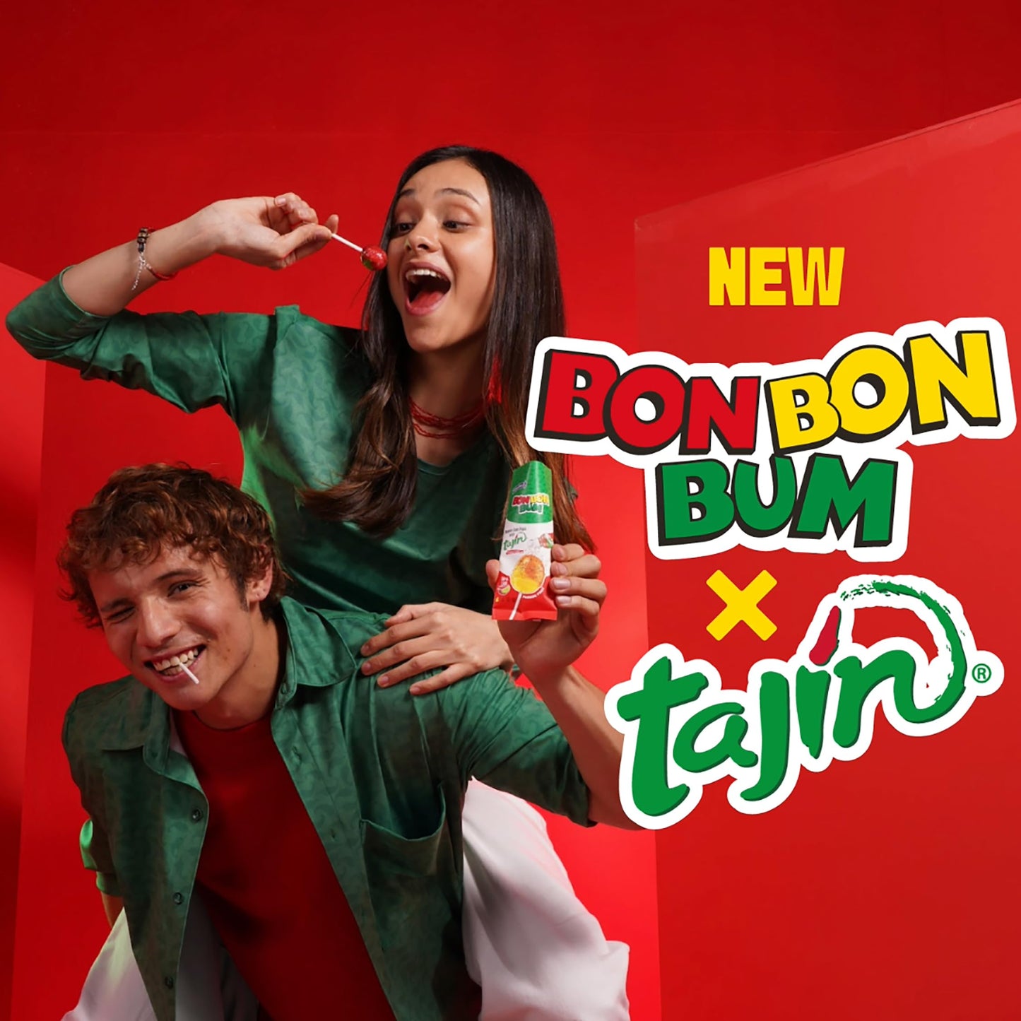 Colombina Bon Bon Bum Tropical Passion Fruit & Watermelon with Tajin Seasoning Chile Lime Dip  20 Count (Pack of 1)