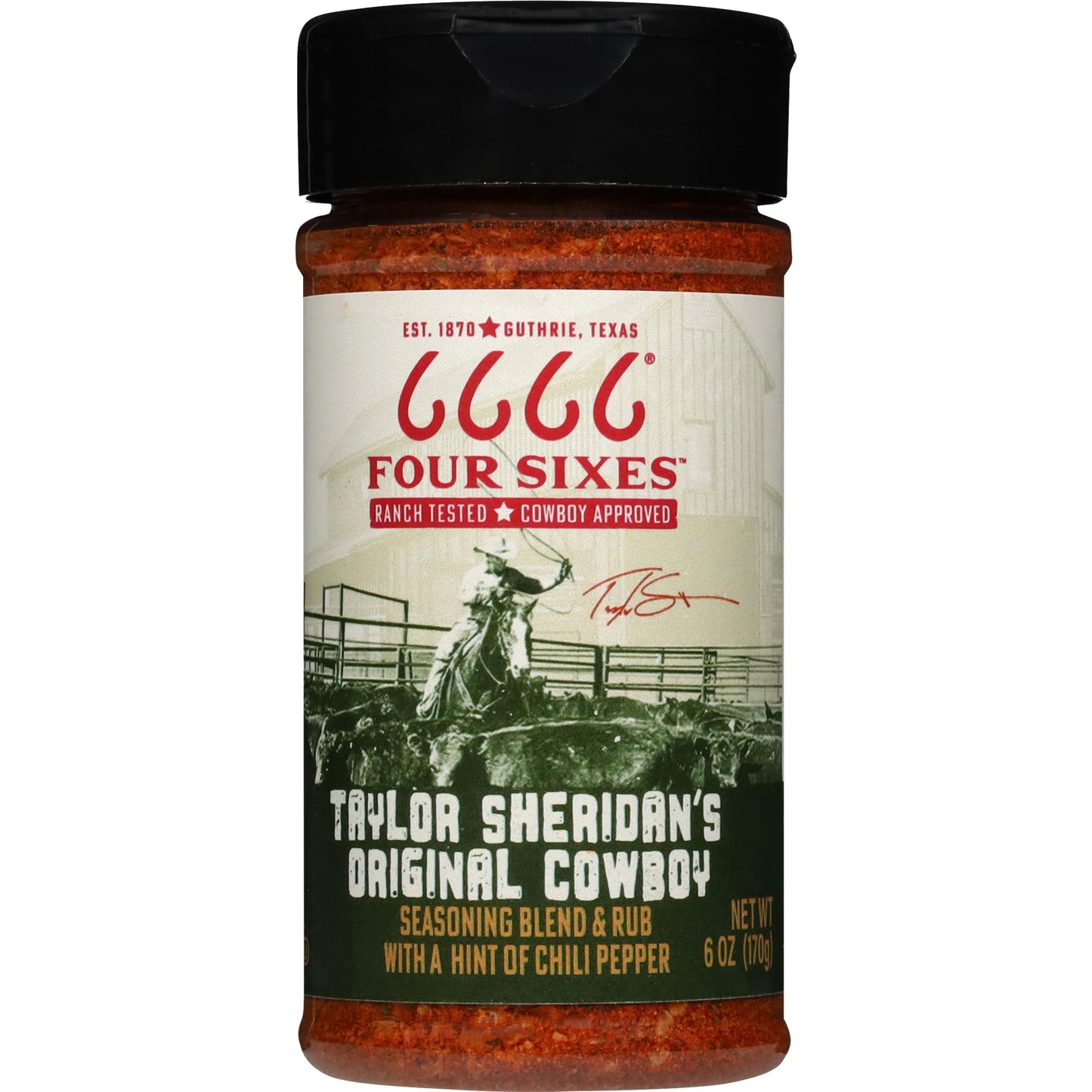 6666 Four Sixes Taylor Sheridan's Original Cowboy Seasoning Blend and Rub, 6 Ounce