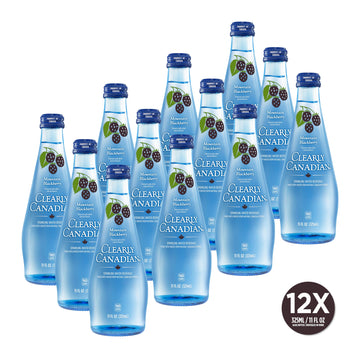 Clearly Canadian Mountain Blackberry Sparkling Spring Water Beverage, Natural & Carbonated, Flavored Seltzer Water, 1 Case (12 B