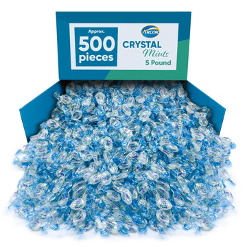 Arcor Crystal Mints Hard Candy - 5 Pounds Approx 500 Pieces - Blue Crystal Mints Hard Candy - Bulk Candy, Individually Wrapped C