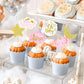 Keaziu Star Cupcake Toppers, 30PCS Twinkle Star Picks, Cardstock, Blue and Pink2, Perfect for Engagement, Bridal, Baby Shower, and Birthday Parties