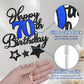 Happy 70Th Birthday Cake Toppers, Black Blue Glitter Cake Decorations Set, 70Th Birthday Decor, Birthday Anniversary Party Decor