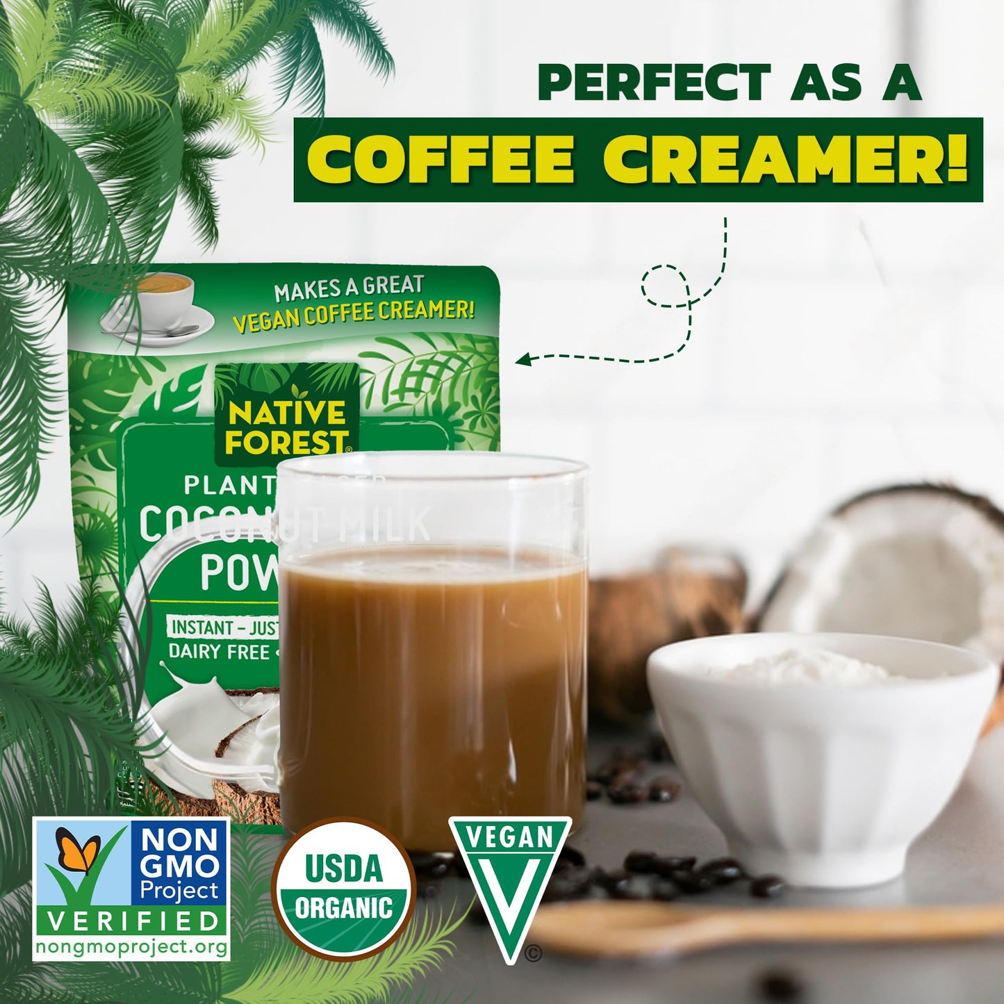 Native Forest Coconut Milk Powder - Coconut Powder, Coconut Cream Powder, Coconut Creamer Powder, Coconut Milk Creamer, Dairy Fr
