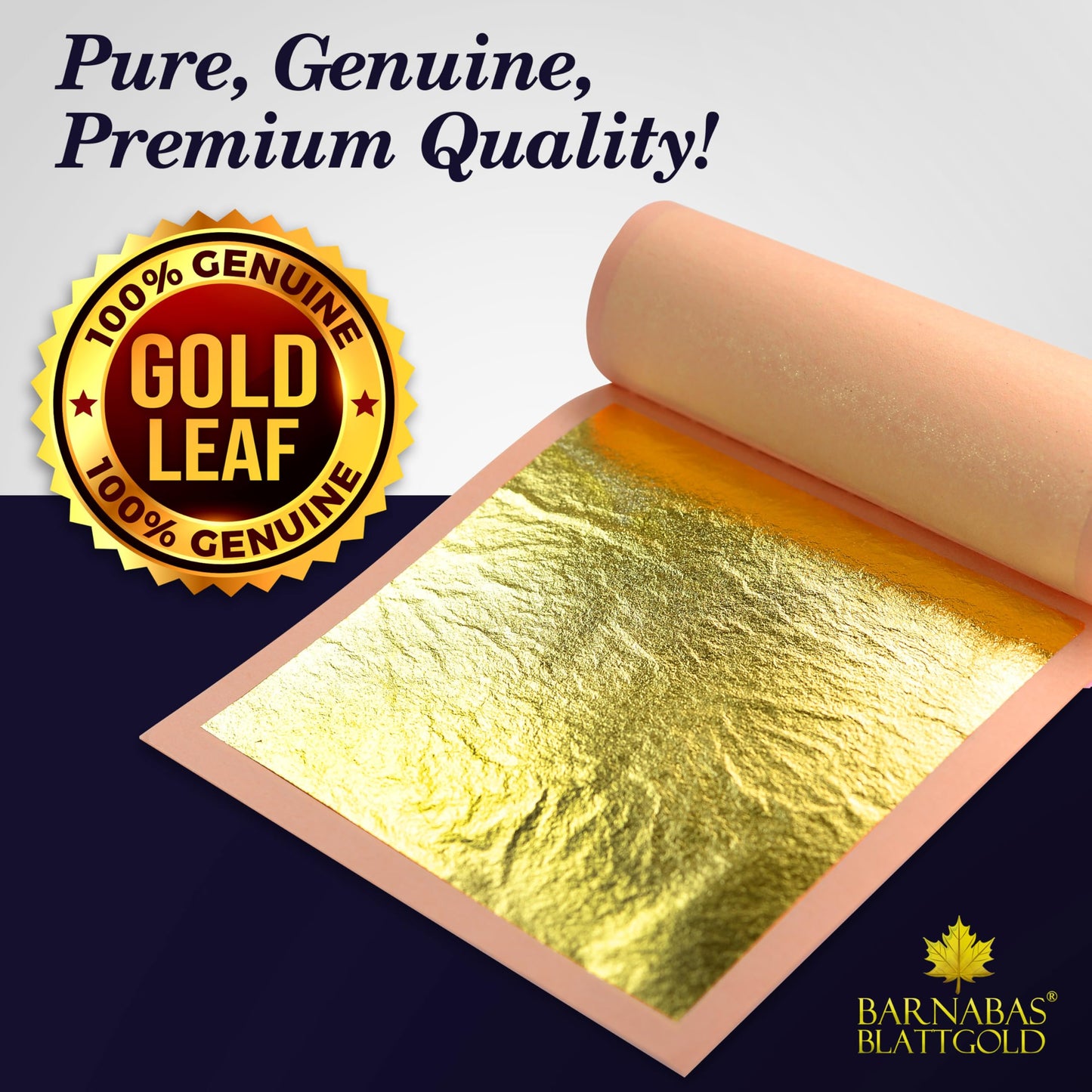 Barnabas Blattgold Edible Gold Leaf 24K - Cake Decorations  Loose Gold Leaf Sheets for Cupcakes - 3.1 inches  Book of 20