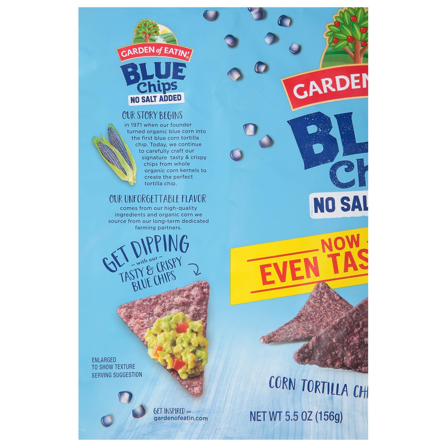 Garden Of Eatin Tortilla Chips, Unsalted, Blue Corn, 5.5 Oz