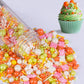 Sugarzy Butterfly Sprinkles, Edible Pearl Sugar, Mixed Sizes, 130g, Orange White Pink, Perfect for Baking and Decorating
