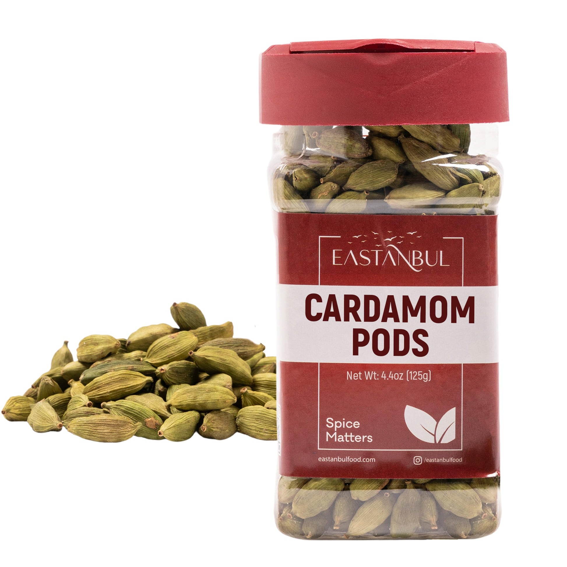 Eastanbul Cardamom Pods, 4.4oz, Green Cardamom Pods,%100 Natural Mesopotamia Whole Cardamon, Vegan, Aromatic Cardomam for Coffee