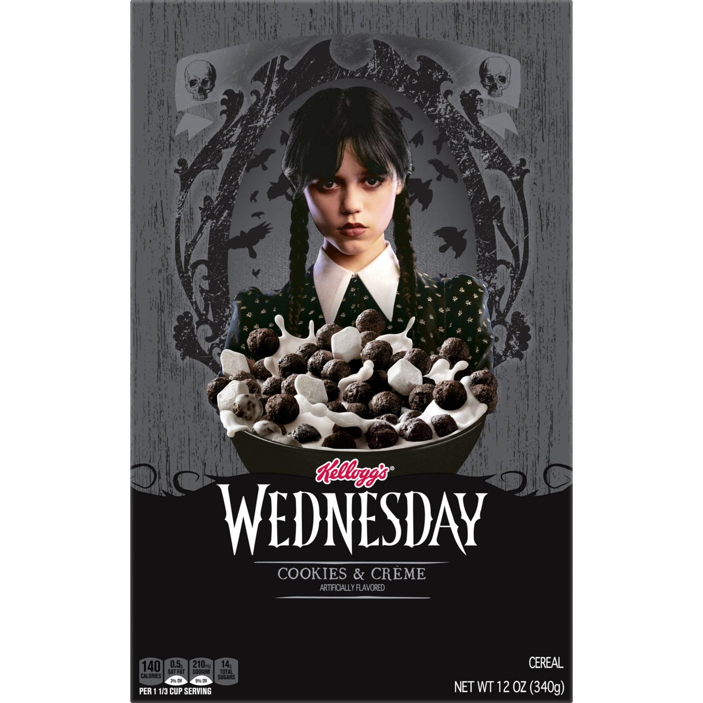 Kelloggs Wednesday Breakfast Cereal  Kids Cereal  Breakfast Food  Cookies and Creme  12oz Box (1 Box)