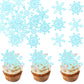 Gyufise 60Pcs Edible Snowflakes Cupcake Toppers - Snowflake Cake Decorations Wafer Paper Sprinkles For Christmas Winter Holiday Theme Party Supplies Blue