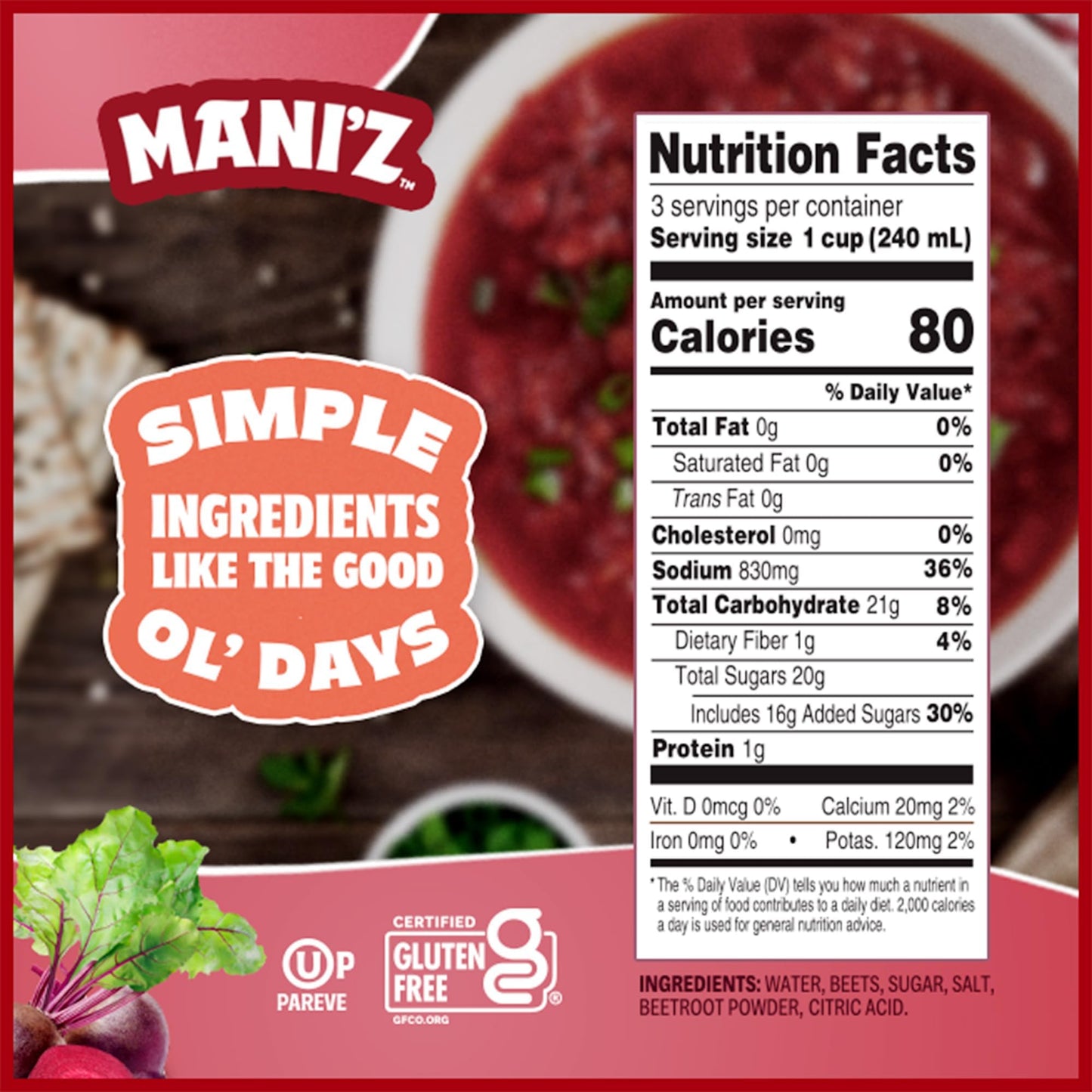 Manischewitz Borscht with Beets, 24 Oz (4 Pack) Tasty & Refreshing, Kosher for Passover