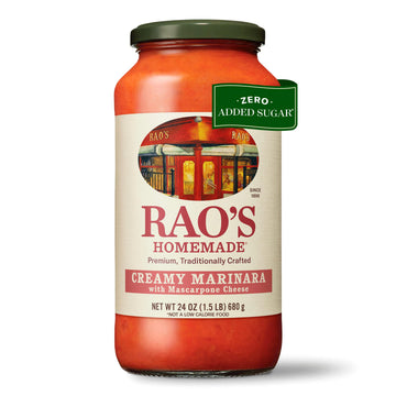 Raos Homemade Creamy Marinara Sauce with Mascarpone, 24 oz, All Purpose Tomato Sauce, Red