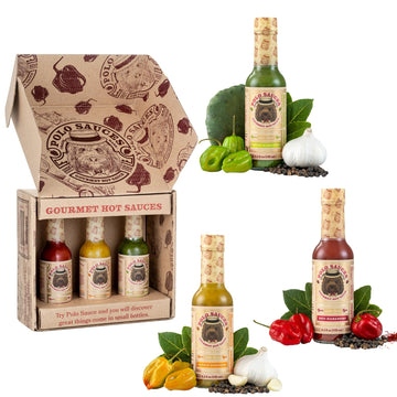 Polo Sauces Habanero Hot Sauces (Pack of 3) - America's Favorite and Award-Winning Habanero Sauce Mixed with Bell Pepper, Spices