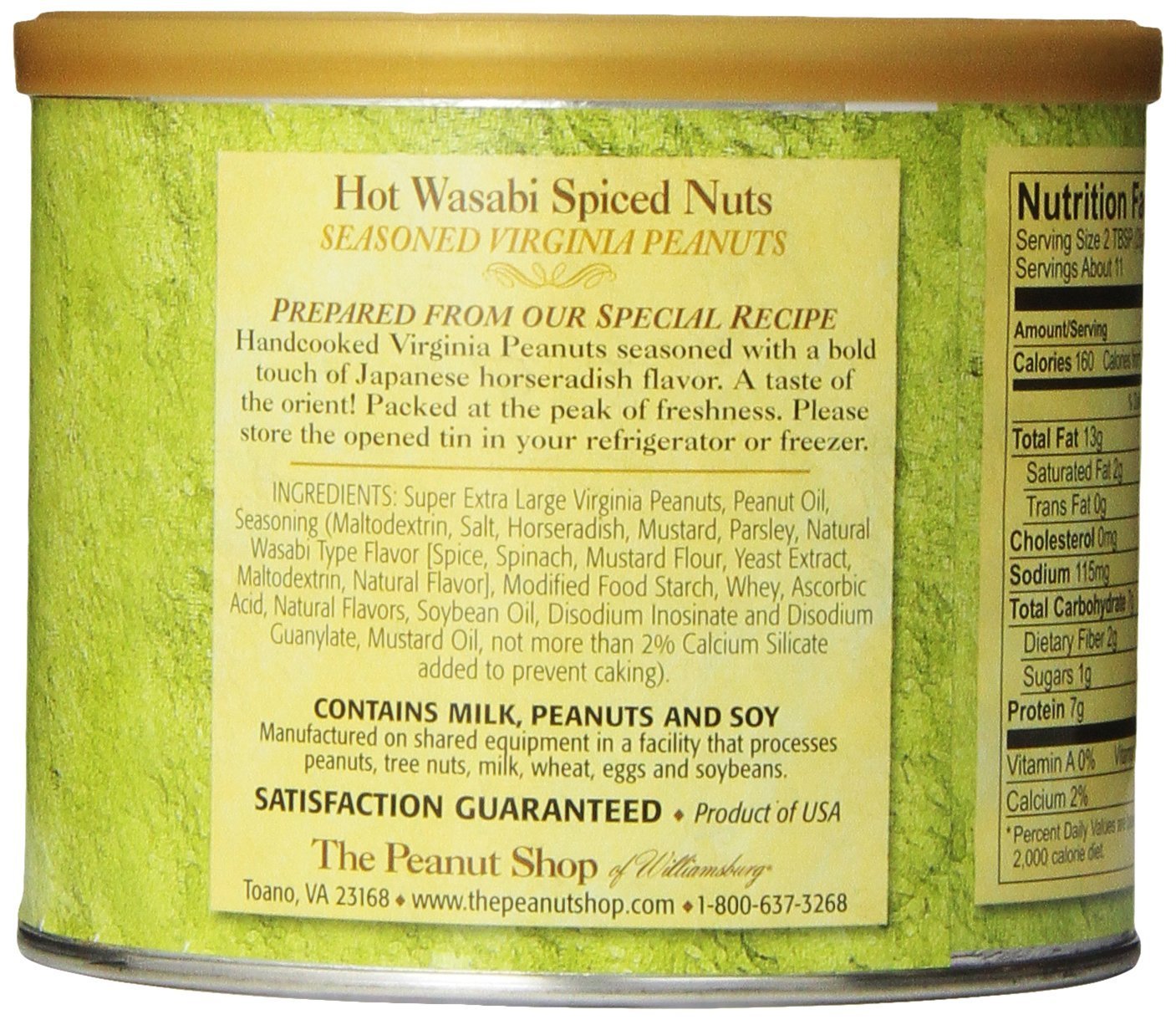 The Peanut Shop Of Williamsburg Wasabi Spiced Peanuts, 10.5 Ounce