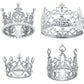 4 Pieces Silver Crown Cake Topper Birthday Mini Flower Bouquet Crown Cupcake Toppers Crystal Pearl Tiara Wedding Crown Cake Top