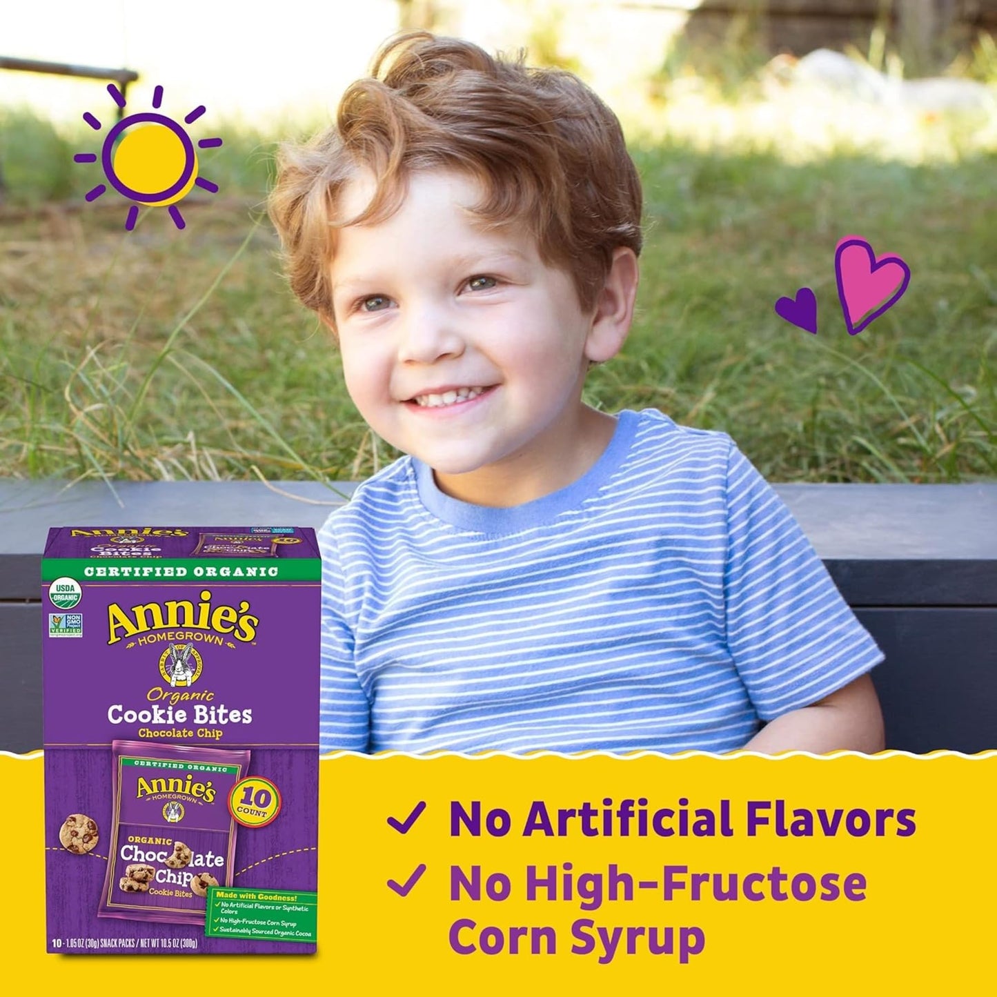 Annies Organic Chocolate Chip Cookie Bites, 10 Packets, 10.5 oz.