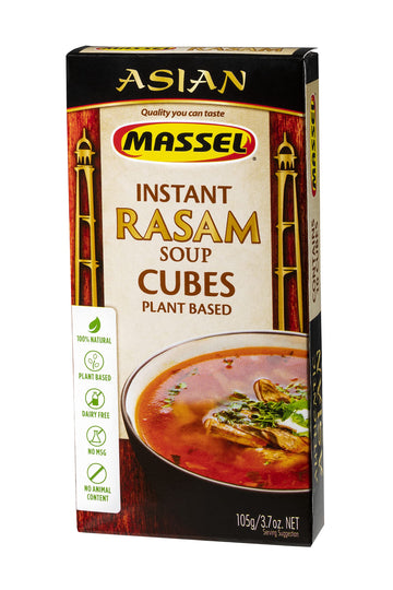 Massel Instant Rasam Bouillon Broth Cubes - No MSG, Gluten-Free Soup Base - Bulk Pack (6 x 105g)