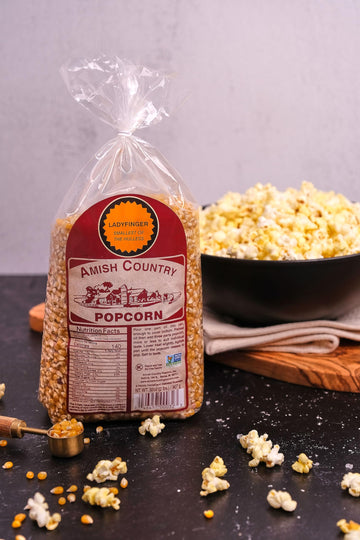 Amish Country Popcorn | 2 Lb Ladyfinger Kernels | Old Fashioned, Non-GMO and Gluten Free (2lb Bag)