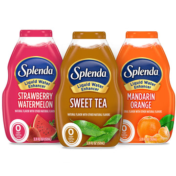 Splenda Liquid Water Enhancer Drops, Sugar Free, Zero Calorie, Natural Flavor, Concentrated Drink Mix, 3.11 Fl Oz Each Bottle (Variety, 3 Pack)