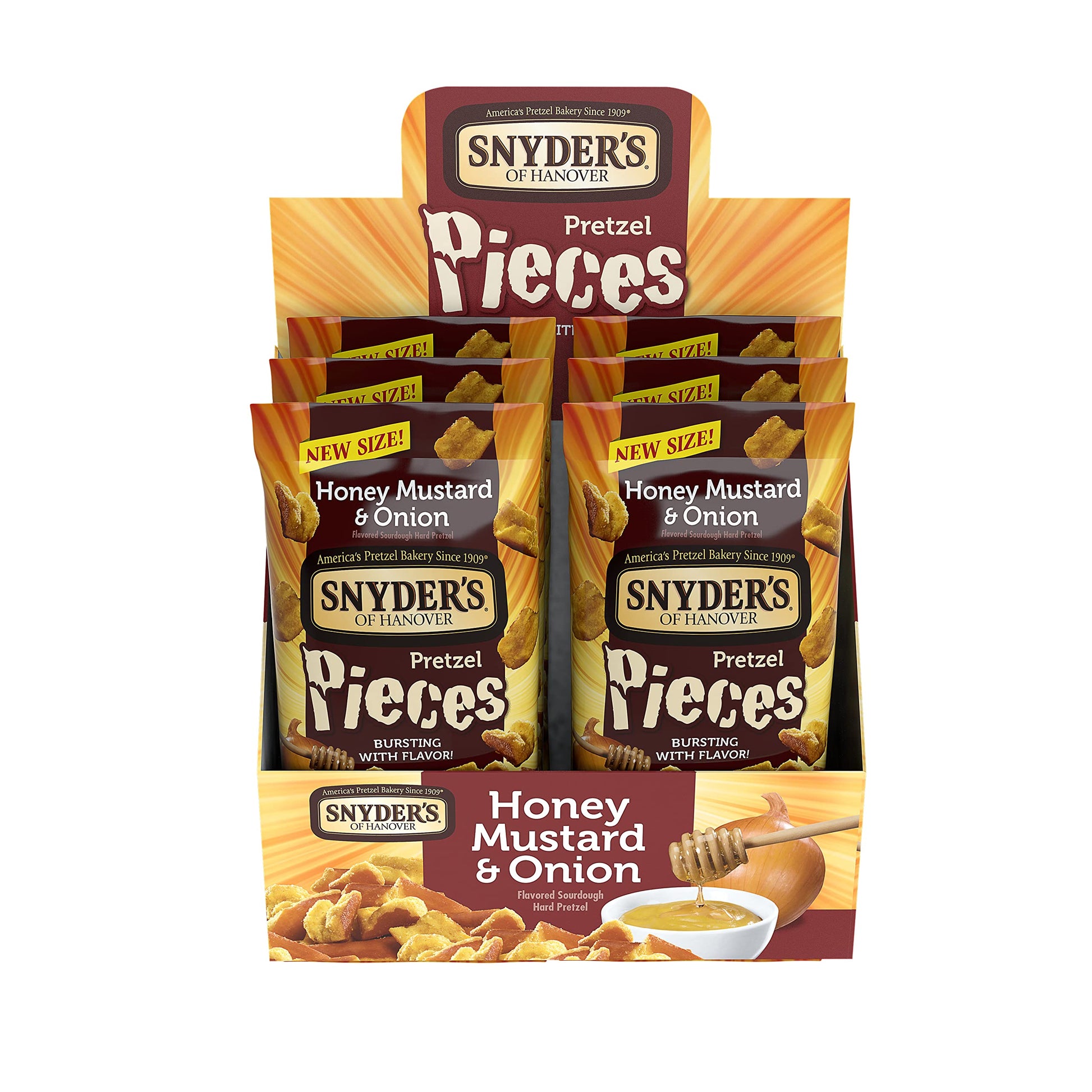 Snyders of Hanover Pretzel Pieces, Honey Mustard & Onion, 3.25 Oz, 6 Ct