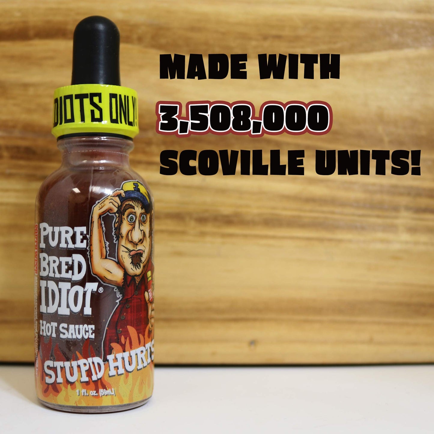 ASS KICKIN' Premium Gourmet Idiot Hot Sauce - Ultimate Hottest Gift - 1 Fl Oz (Pack of 1) - PureBred Idiot
