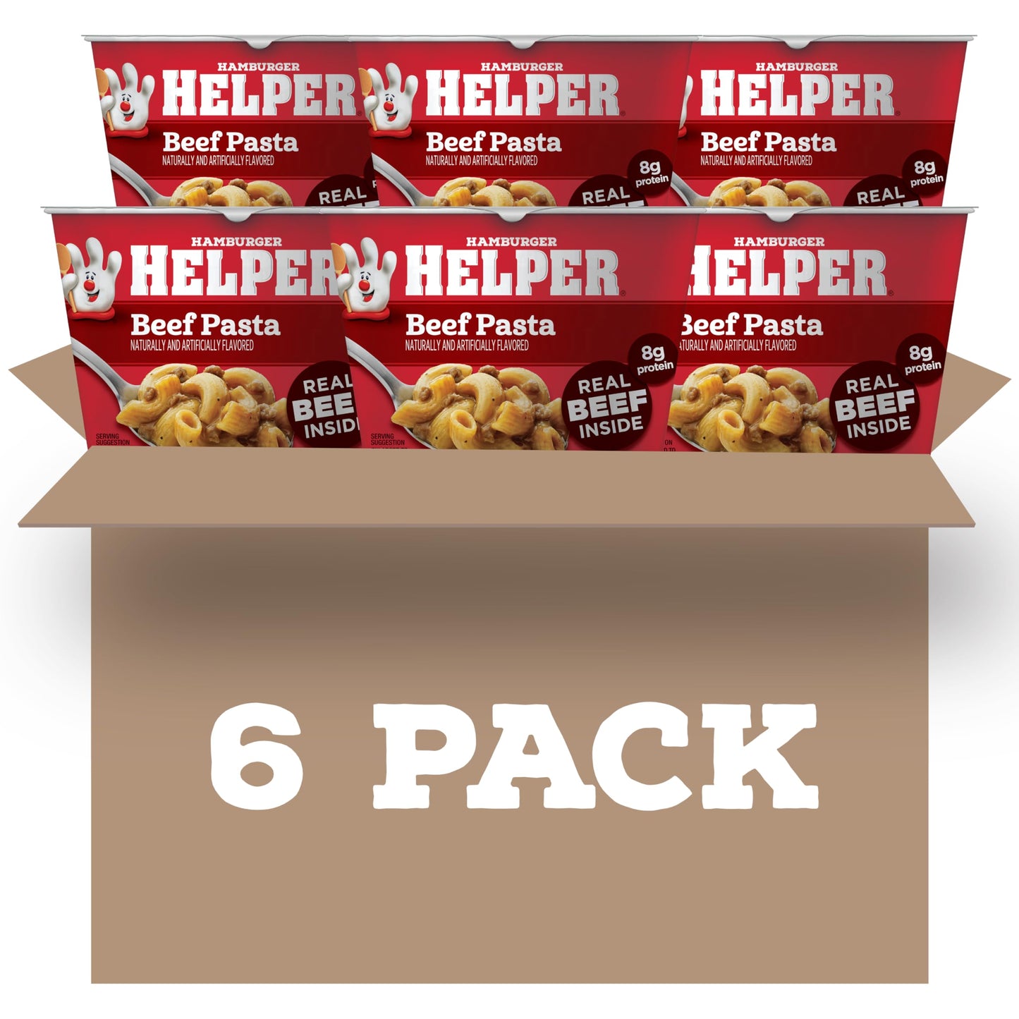Hamburger Helper Cheeseburger Macaroni Microwave Cup, 2 oz (6 Pack), Real Beef, 9g Protein, Hearty, Cheesy, and Ready in 4 Minut