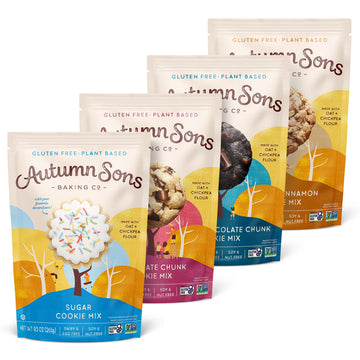 Autumn Sons Baking Co. Gluten Free Cookie Mix Variety Pack. Sugar Cookie, Chocolate Chunk, Double Chocolate Chunk & Oatmeal Cinn