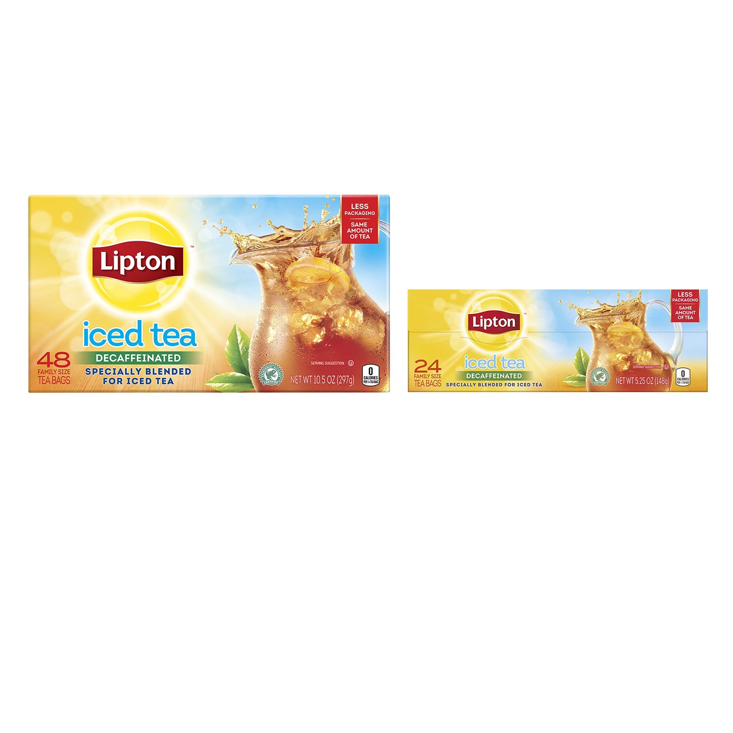 Lipton Family-Sized Decaffeinated Black Iced Tea Bags, Unsweetened, 48 ct