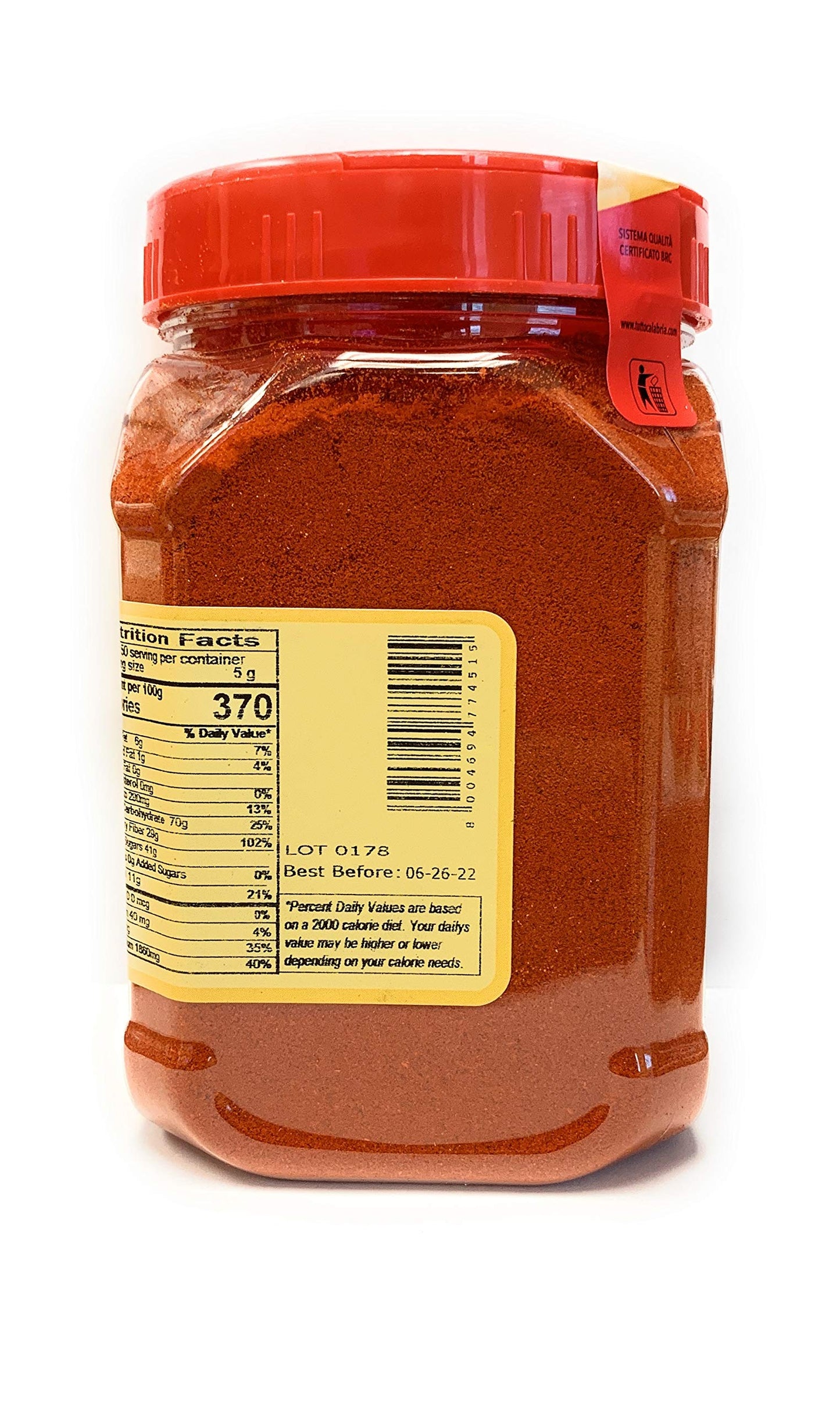 Tuttocalabria Calabrian Chili Powder, Sweet & Mild, Shaker, 350 Gm (12.3 Oz) All Natural, Non-Gmo, Product Of Italy