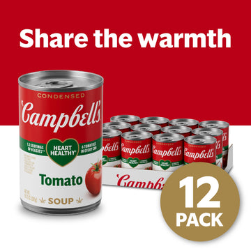 Campbell’S Condensed Heart Healthy Tomato Soup, 10.75 Oz Can (12 Pack)