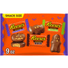 REESES Assorted Milk Chocolate Snack Size Peanut Butter Shapes, Halloween Candy Bag, 9 oz