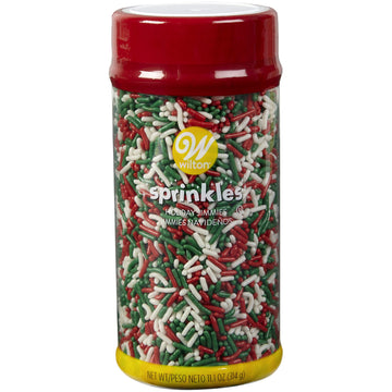 Wilton Holiday Sprinkles Jimmies Mix, 11.1 Oz.,Assorted