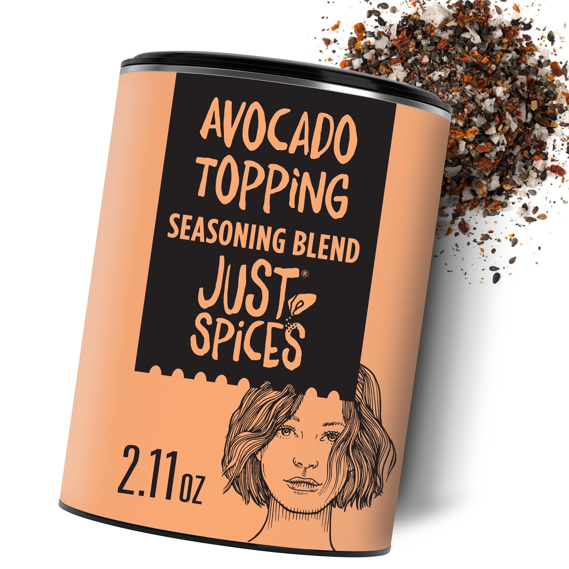 Just Spices Avocado Topping, 2.11 OZ I Spice mix for avocado I Also for refining bowls and salad I With black sesame, tomato and
