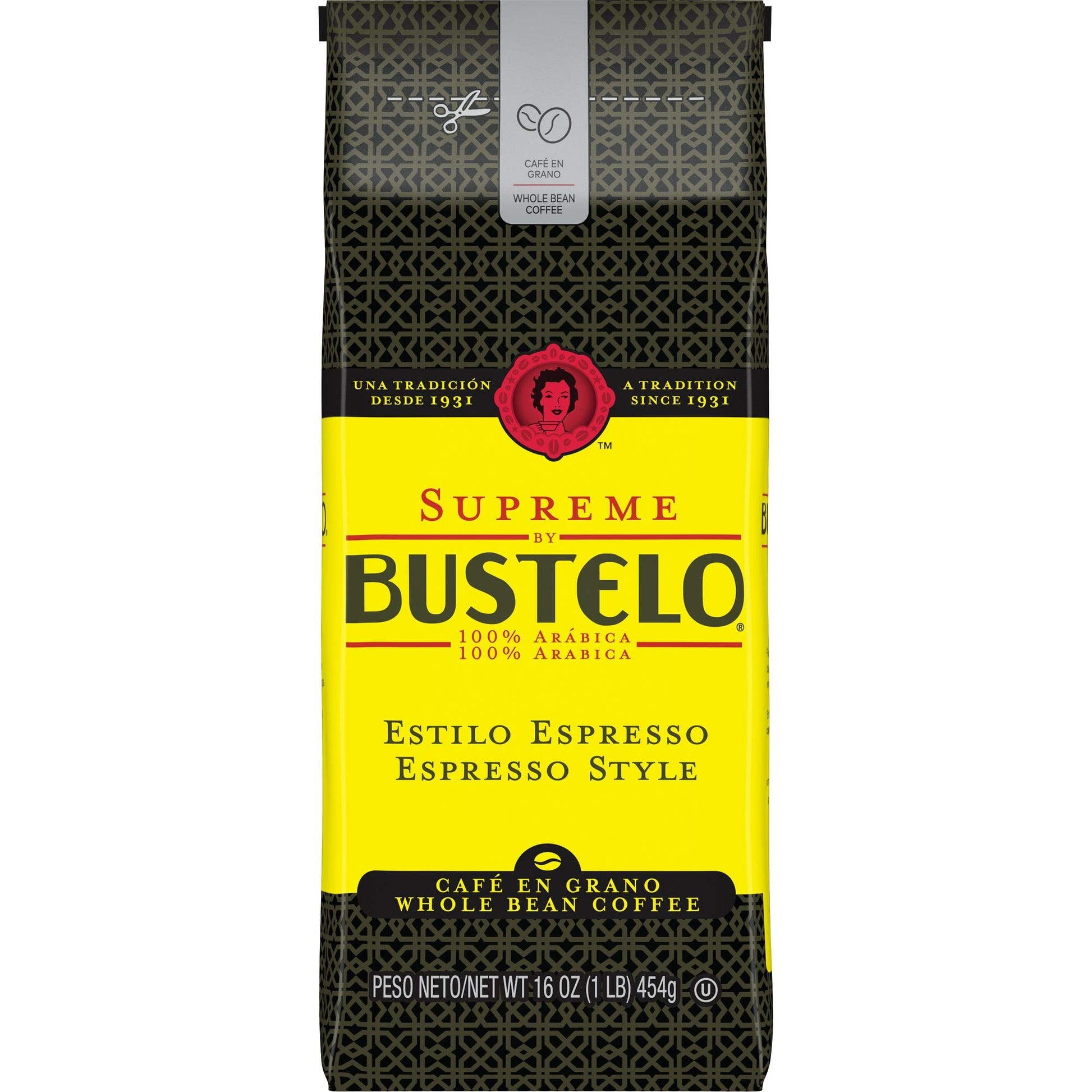 Supreme By Bustelo Espresso Style Dark Roast Whole Bean Coffee, 16 Ounce (Pack Of 8)