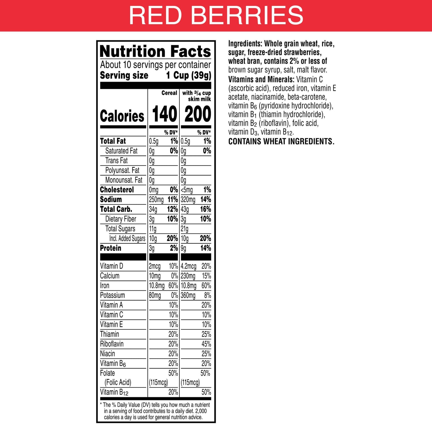 Kelloggs Special K Red Berries Breakfast Cereal  Good Source of Fiber  Large Size  14.7 oz