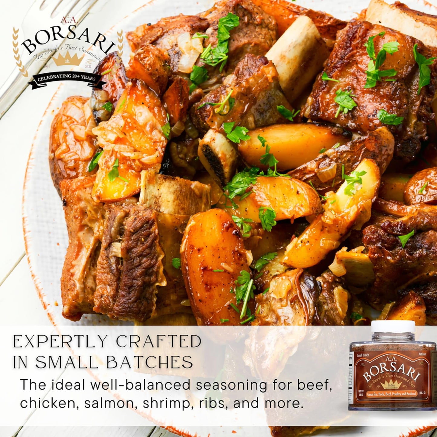 Borsari Coffee Seasoning Rub - Gourmet Seasoning Rub with Coffee and Cocoa - Gluten Free All Natural Multi-Purpose Seasoning For