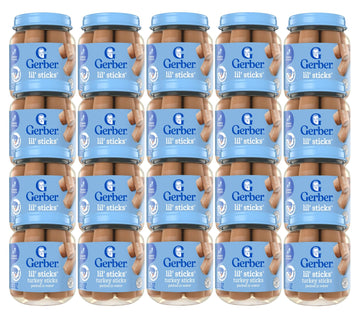Gerber Mealtime For Baby Lil Stick Packed In Water, No Nitrates Or Nitrites Added, For Crawlers 10 Months & Up Turkey, 2.5 Ounce
