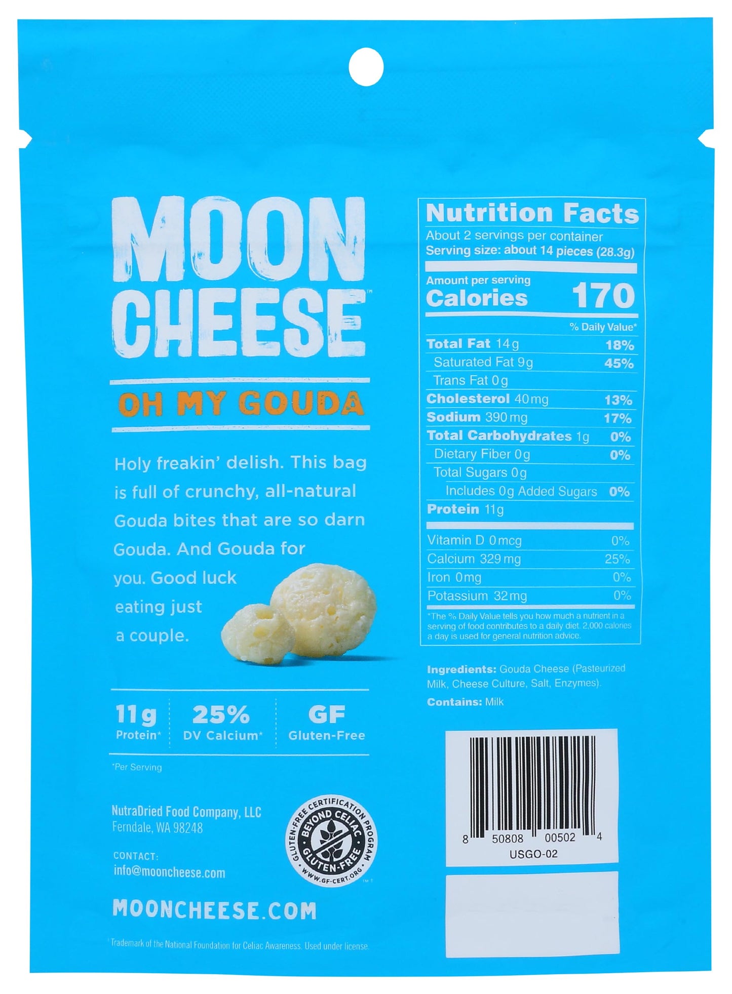 Moon Cheese - 100% Natural Cheese Snack - Gouda - 2 oz